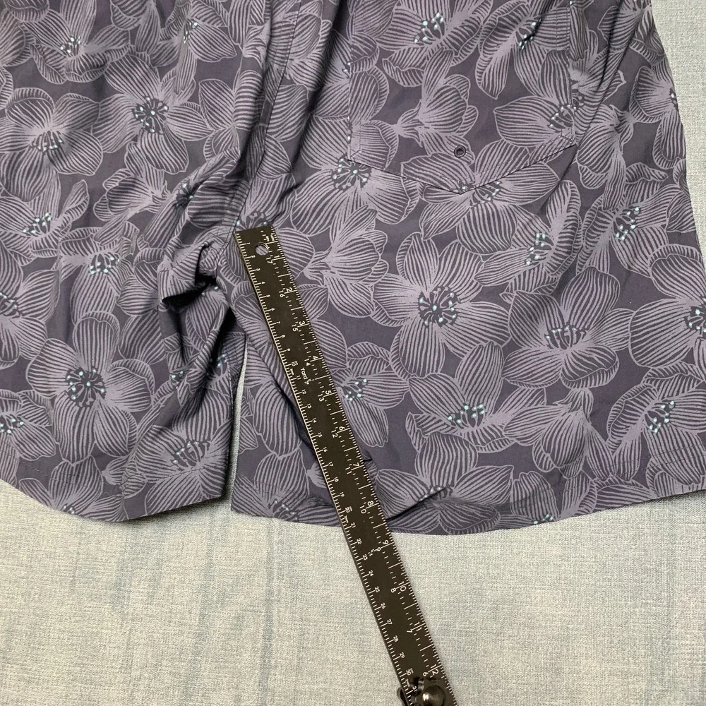 Hurley Board Shorts Men XL Gray Floral Comfort Stretch Drawstring Waist Swimwear
